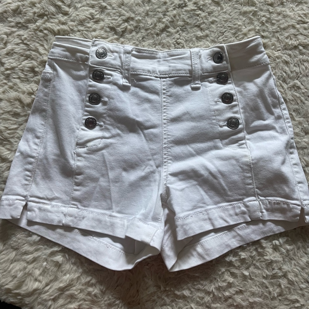 White button shorts